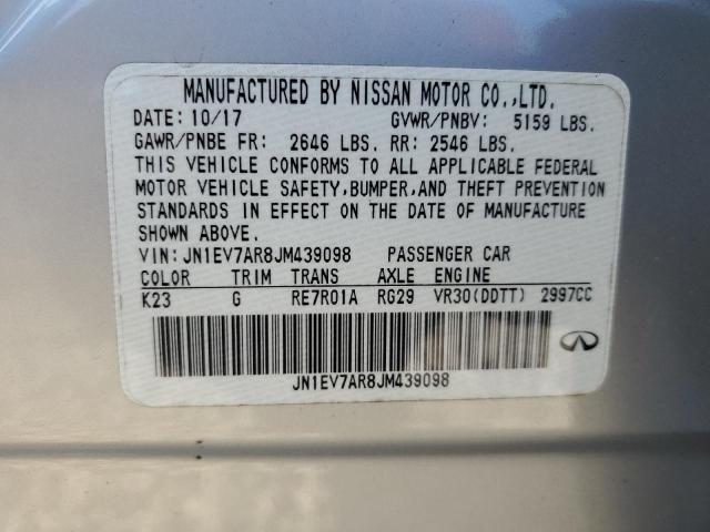 JN1EV7AR8JM439098 - 2018 INFINITI Q50 LUXE Boz foto 12