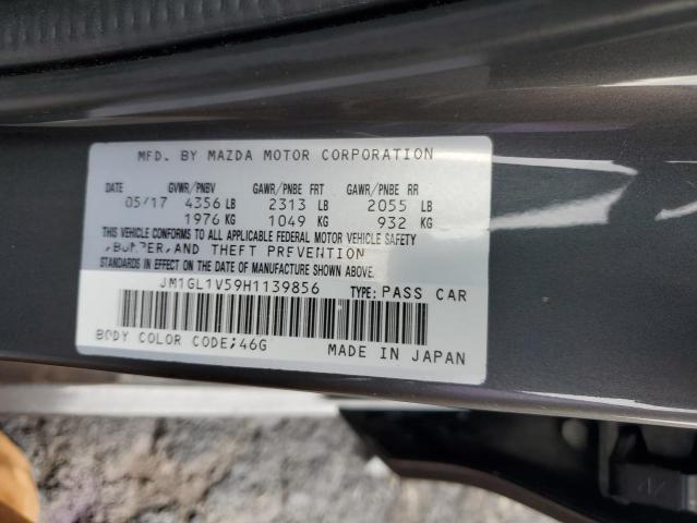 JM1GL1V59H1139856 - 2017 MAZDA 6 TOURING GRAY photo 12