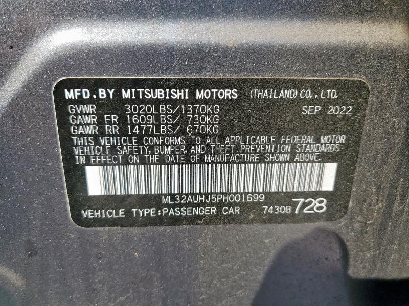 ML32AUHJ5PH001699 - 2023 MITSUBISHI MIRAGE ES 灰色 照片 13