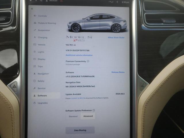 5YJSA1DP7DFP17795 - 2013 TESLA MODEL S SILVER photo 9