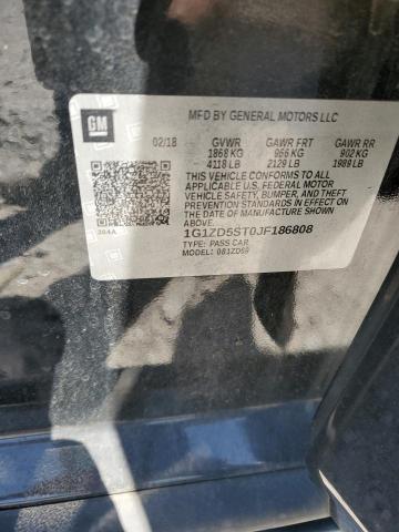 1G1ZD5ST0JF186808 - 2018 CHEVROLET MALIBU LT BLACK photo 12