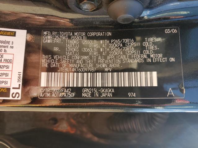 JTEBU14R760097987 - 2006 TOYOTA 4RUNNER SR5 黑色 照片 13