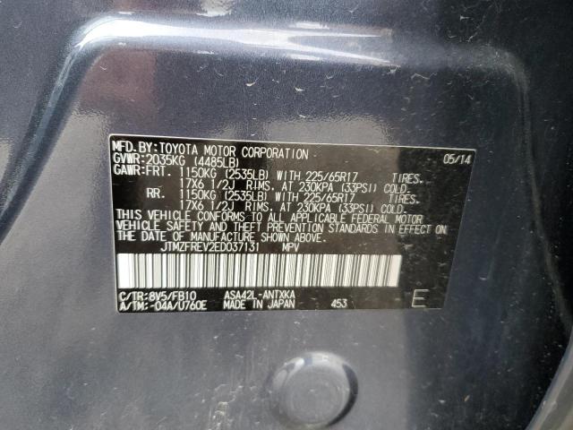 JTMZFREV2ED037131 - 2014 TOYOTA RAV4 LE Синій фото 13