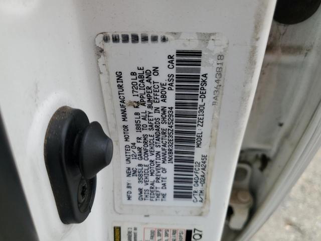 1NXBR32E35Z452934 - 2005 TOYOTA COROLLA CE WHITE photo 12