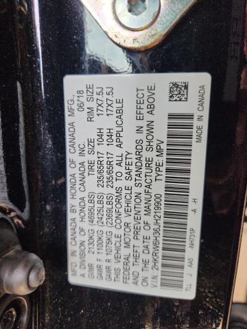 2HKRW6H36JH219900 - 2018 HONDA CR-V LX Чорний фото 13