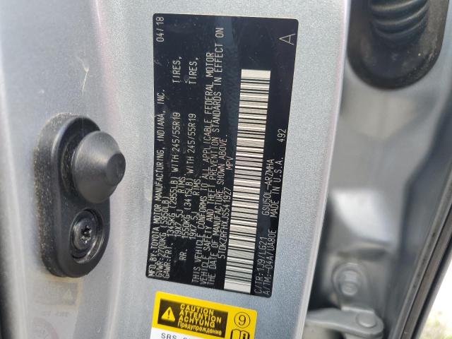 5TDKZRFHXJS541927 - 2018 TOYOTA HIGHLANDER SE Серебристый фото 14