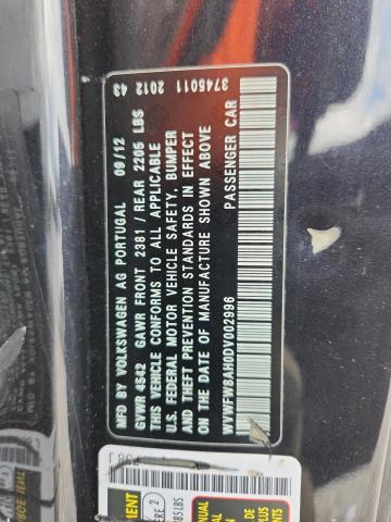 WVWFW8AH0DV002996 - 2013 VOLKSWAGEN EOS LUX Siyah fotoğraf 12