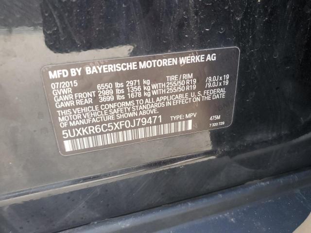 5UXKR6C5XF0J79471 - 2015 BMW X5 XDRIVE50I BLACK photo 13