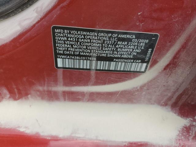 1VWCA7A38LC017639 - 2020 VOLKSWAGEN PASSAT SEL Marron photo 12