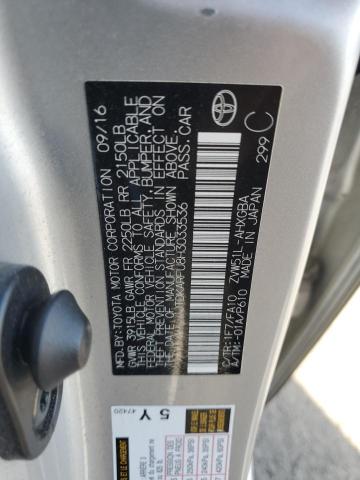 JTDKARFU8H3033536 - 2017 TOYOTA PRIUS SILVER photo 12
