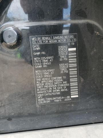 KNMAT2MT6LP537981 - 2020 NISSAN ROGUE S Czarny zdjęcie 12