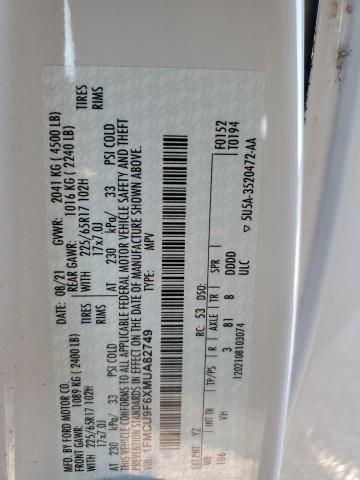 1FMCU9F6XMUA82749 - 2021 FORD ESCAPE S Белый фото 14