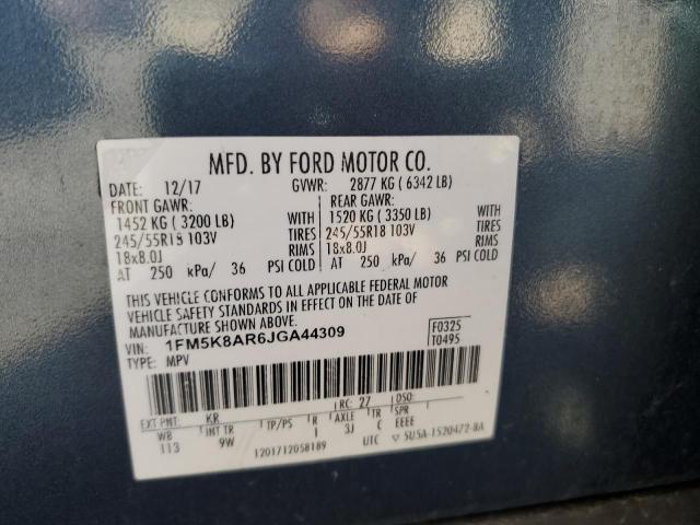 1FM5K8AR6JGA44309 - 2018 FORD EXPLORER POLICE INTERCEPTOR Синій фото 13