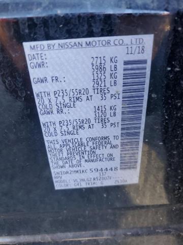 5N1DR2MM1KC594448 - 2019 NISSAN PATHFINDER S Czarny zdjęcie 14