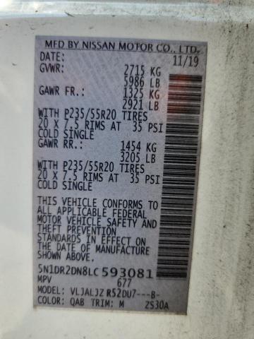 5N1DR2DN8LC593081 - 2020 NISSAN PATHFINDER PLATINUM Ağ foto 13