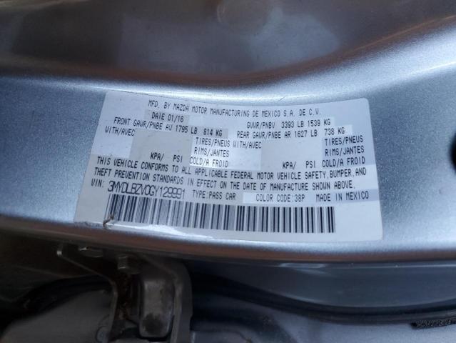 3MYDLBZV0GY129991 - 2016 TOYOTA SCION IA Gümüş foto 12