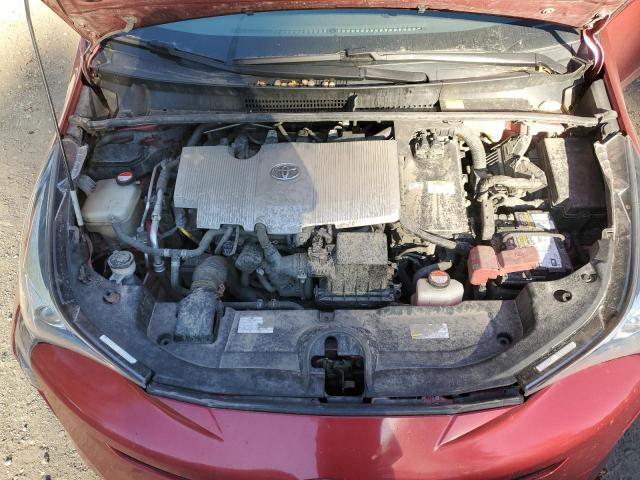 JTDKBRFUXG3509023 - 2016 TOYOTA PRIUS RED photo 11