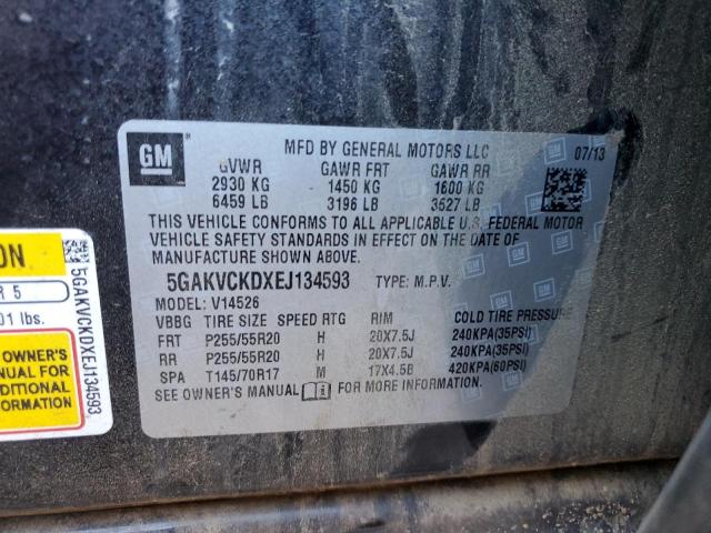 5GAKVCKDXEJ134593 - 2014 BUICK ENCLAVE BLACK photo 13