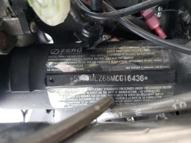 538SMLZ68MCG16436 - 2021 ZERO MOTORCYCLES INC SR BLACK photo 9