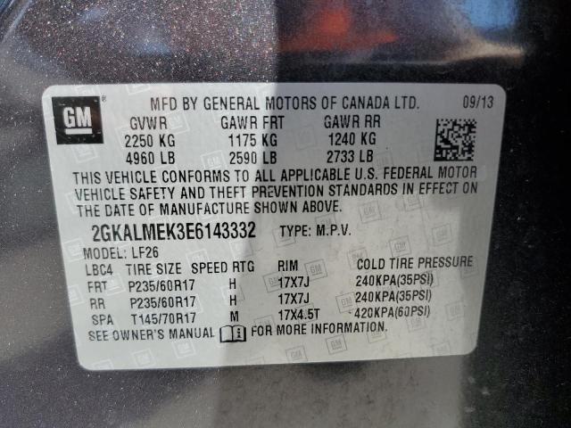 2GKALMEK3E6143332 - 2014 GMC TERRAIN SLE CHARCOAL photo 14