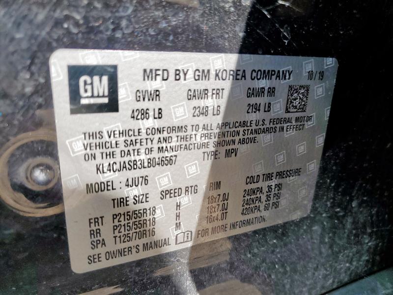 KL4CJASB3LB046567 - 2020 BUICK ENCORE PREFERRED Qara foto 13