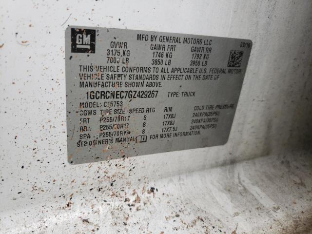 1GCRCNEC7GZ429267 - 2016 CHEVROLET SILVERADO C1500 Ağ foto 12