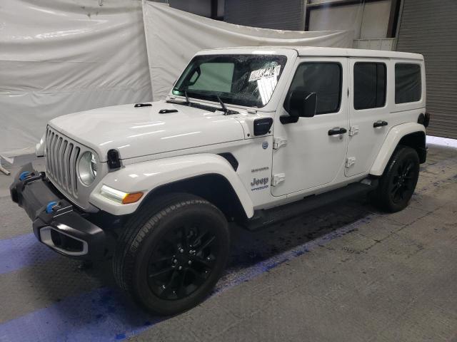 1C4JJXP66NW112407 - 2022 JEEP WRANGLER U SAHARA 4XE WHITE photo 1