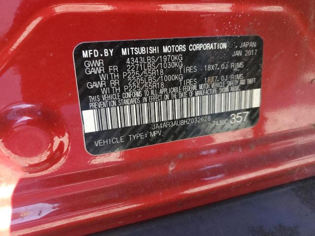 JA4AR3AU8HZ032628 - 2017 MITSUBISHI OUTLANDER ES Rojo foto 13
