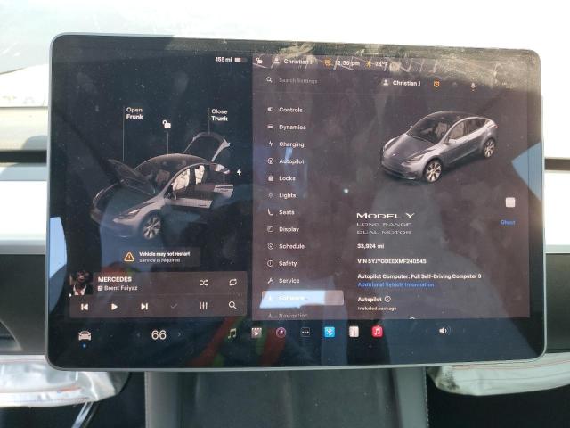 5YJYGDEEXMF240545 - 2021 TESLA MODEL Y Сұр фото 9