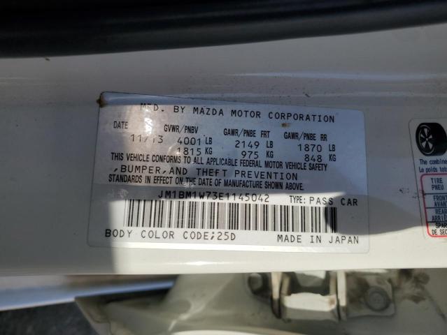 JM1BM1W73E1145042 - 2014 MAZDA 3 GRAND TOURING أبيض صورة 12