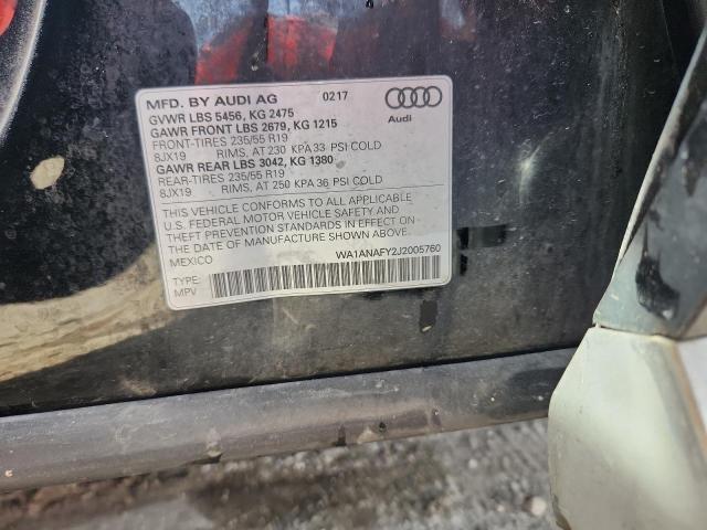 WA1ANAFY2J2005760 - 2018 AUDI Q5 PREMIUM Чорний фото 13