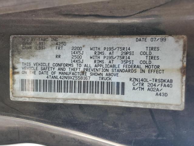 4TANL42N9XZ558167 - 1999 TOYOTA TACOMA GREEN photo 12