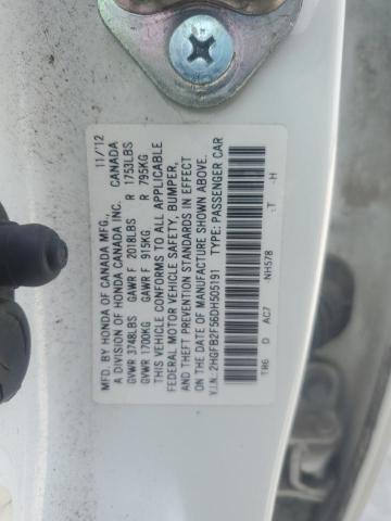 2HGFB2F56DH505191 - 2013 HONDA CIVIC LX أبيض صورة 12