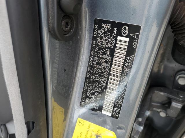 JTHBA30G755094441 - 2005 LEXUS ES 330 GRAY photo 13