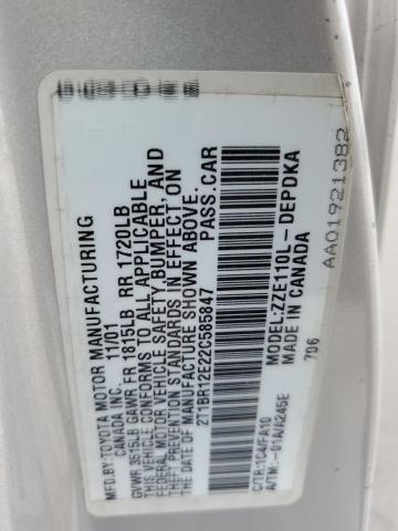 2T1BR12E22C585847 - 2002 TOYOTA COROLLA CE SILVER photo 12