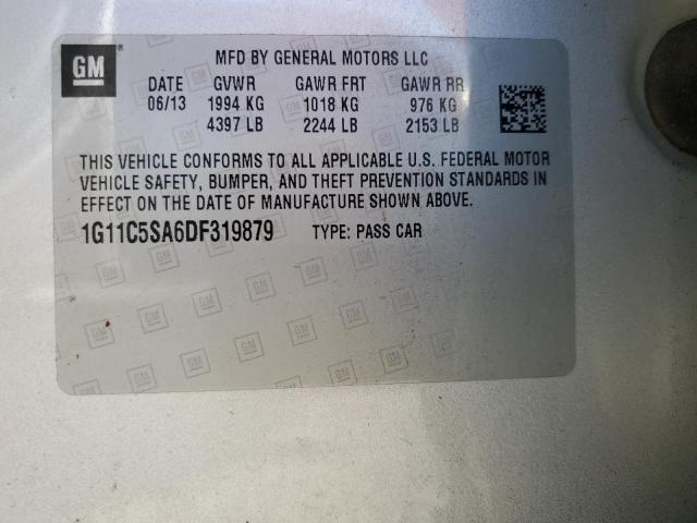 1G11C5SA6DF319879 - 2013 CHEVROLET MALIBU 1LT Күміс фото 12