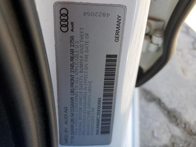 WAUHMAFC1EN090684 - 2014 AUDI A6 PRESTIGE თეთრი ფოტო 12