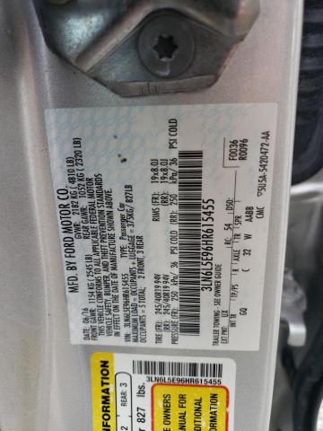 3LN6L5E96HR615455 - 2017 LINCOLN MKZ RESERVE ვერცხლისფერი ფოტო 13