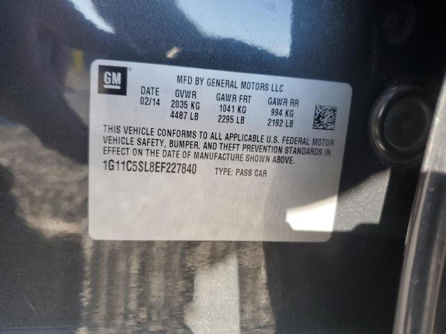 1G11C5SL8EF227840 - 2014 CHEVROLET MALIBU 1LT CHARCOAL photo 12