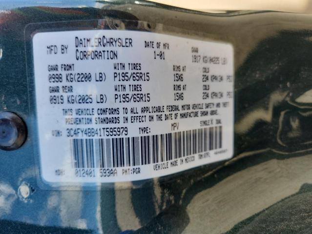 3C4FY4BB41T595979 - 2001 CHRYSLER PT CRUISER GREEN photo 12