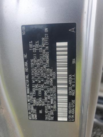 5TBRU34136S479500 - 2006 TOYOTA TUNDRA ACCESS CAB SR5 SILVER photo 12