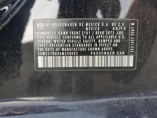 3VWC57BU4KM248093 - 2019 VOLKSWAGEN JETTA S შავი ფოტო 13