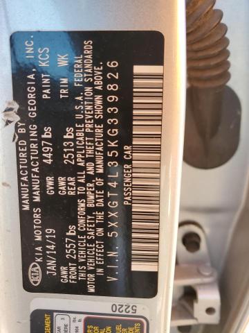 5XXGT4L35KG339826 - 2019 KIA OPTIMA LX SILVER photo 13