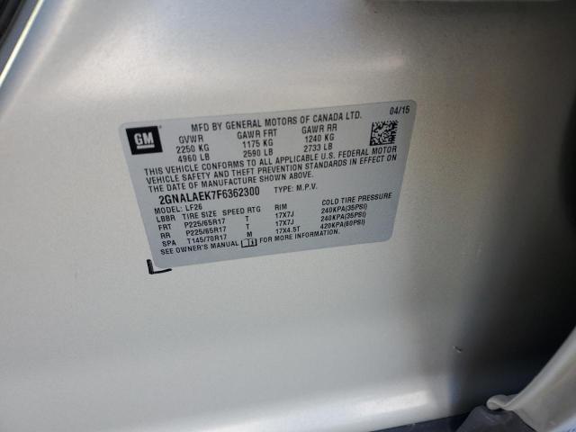 2GNALAEK7F6362300 - 2015 CHEVROLET EQUINOX LS Ոսկեգույն լուսանկար 14