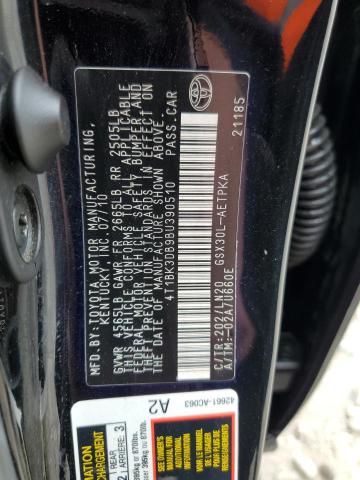 4T1BK3DB9BU390510 - 2011 TOYOTA AVALON BASE 黑色 照片 13