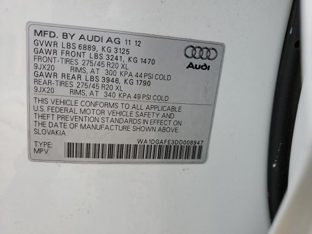 WA1DGAFE3DD008947 - 2013 AUDI Q7 PRESTIGE 白色 照片 14