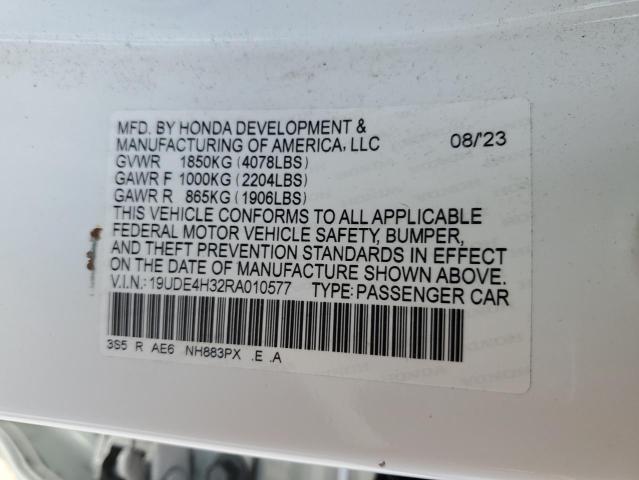 19UDE4H32RA010577 - 2024 ACURA INTEGRA A-SPEC WHITE photo 12