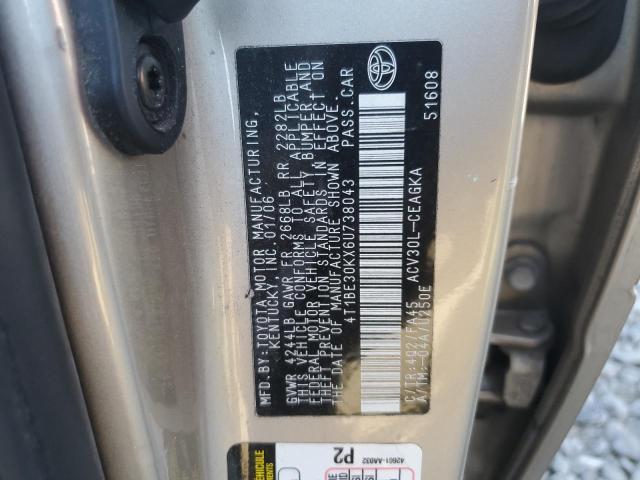 4T1BE30KX6U738043 - 2006 TOYOTA CAMRY LE Qızıl foto 12