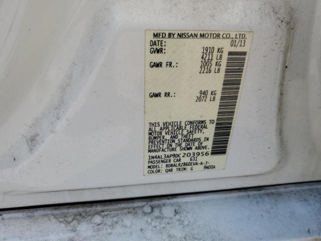 1N4AL3AP9DC203956 - 2013 NISSAN ALTIMA 2.5 白色 照片 12