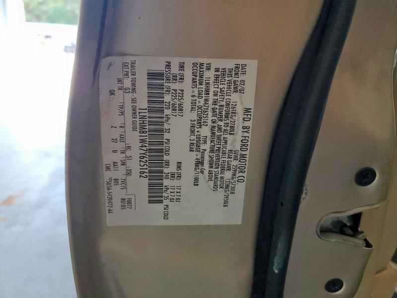 1LNHM81W47Y625162 - 2007 LINCOLN TOWN CAR SIGNATURE TAN photo 12